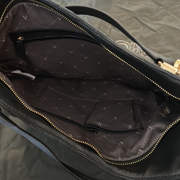 NWT Vince Camuto black tote gold zipper hardware short and long straps - Picture 5 of 6